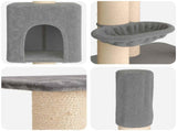 Floor-to-Ceiling Cat Tree with Sisal Post Light Grey 257-283 cm 42053500