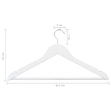 50 pcs Clothes Hanger Set Non-slip White Hardwood 289915