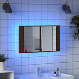 LED Bathroom Mirror Cabinet Brown Oak 80x12x45 cm Acrylic 834953