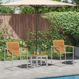 Sun Lounger 3 pcs Solid Acacia Wood and Stainless Steel Brown 3334838