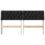 Upholstered Headboard Black 140 cm Solid Pine Wood 879176