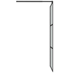 ZNTS Walk-in Shower Wall with Shelf Black 100x195 cm ESG Glass&Aluminium 3185478