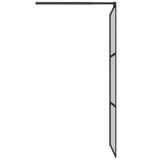 Walk-in Shower Wall with Shelf Black 80x195cm ESG Glass&Aluminium 3185454