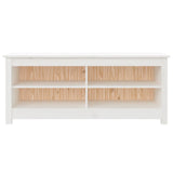 Shoe Bench White 110x38x45.5 cm Solid Wood Pine 813775
