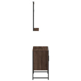 ZNTS 2 Piece Bathroom Cabinet Set Brown Oak Engineered Wood 3214338