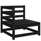 2 Piece Garden Lounge Set Black Solid Pinewood 805694