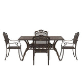 Garden Dining Set 5 pcs Bronze Aluminium 3334660