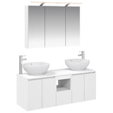 Bathroom Cabinet Set 4 pcs White Engineered Wood 3406495