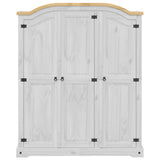 Wardrobe Corona White 151.5x52x186 cm Solid Wood Pine 4012159