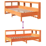 Bookcase Bed without Mattress Wax Brown 90x190 cm Solid Wood Pine 3324444