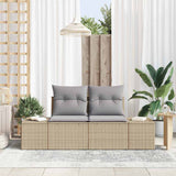 Garden Sofa with Cushion Beige 123 x 62 x 69cm Poly Rattan 42006795