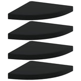Floating Corner Shelves 4 pcs Black 35x35x3.8 cm MDF 323921