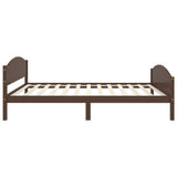 Bed Frame without Mattress Dark Brown Solid Pine Wood 120x200cm 322043