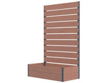 34 x 69.5cm Garden Planter Box, with Back Trellis, Brown T3398P322141