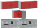 Work Cabinet Set with Drawer with Shelf 12 pcs Red and Grey 3321511