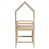 ZNTS Loft Bed with Ladder and Roof without Mattress 80x200 cm 3282022