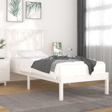 Bed Frame without Mattress White Solid Wood Single 3103899