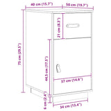 Desk Cabinet White 40x50x75 cm Solid Wood Pine 820098