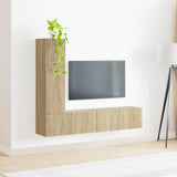 TV Cabinet Set Wall-mounted 3 pcs Sonoma Oak Engineered Wood 3408990