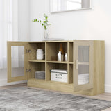 Vitrine Cabinet Sonoma Oak 120x30.5x70 cm Engineered Wood 802789