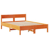 Bed Frame without Mattress Wax Brown 140x200 cm Solid Wood Pine 3306188