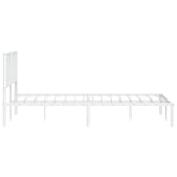 Metal Bed Frame without Mattress with Headboard White 200x200cm 374493