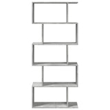 Room Divider Bookcase 5-Tier Concrete Grey 70x24x161 cm Engineered Wood 858096