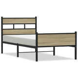 Bed Frame without Mattress Sonoma Oak 107x203 cm Engineered Wood 4017286
