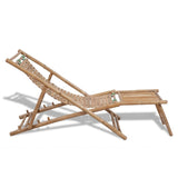 Sun Lounger Natural Bamboo Bamboo Full size Foldable 41492