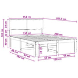 Double Bed Frame with Headboard ROSTOCK Dark Brown 150 x 200 cm 3405416