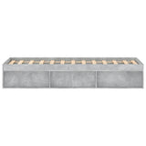 ZNTS Bed Frame without Mattress Concrete Grey 120x200 cm 3203855