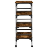 Kitchen Trolley Smoked Oak 45x35x89.5 cm Engineered Wood 842328