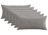 Cushion Cover 6 pcs ALMELO Light Grey 50 x 75 cm Corduroy 915110