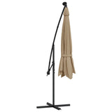 Cantilever Garden Parasol with LED Lights and Metal Pole 350 cm Taupe 44526