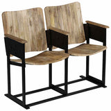 2-Seater Bench Solid Mango Wood and Steel 244954