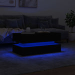 ZNTS Coffee Table with LED Lights Black 90x50x40 cm 839862