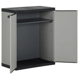 340987 Garden Waste Cabinet Grey and Black 68x40x85 cm PP