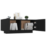 ZNTS Bedside Cabinet Black 100x35x40 cm Engineered Wood 3082766