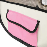 Foldable Dog Playpen with Carrying Bag Pink 145x145x61 cm 171012