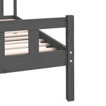 Bed Frame without Mattress Grey Solid Wood 100x200 cm 810671