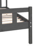 Bed Frame without Mattress Grey Solid Wood 100x200 cm 810671