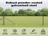 Ground Spike Fence Post 7 pcs Grey Powder-Coated Steel 42004256