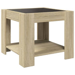 ZNTS Coffee Table with LED Sonoma Oak 53x53x45 cm Engineered Wood 847541