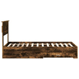 Bed Frame with Headboard Smoked Oak 90 x 190 cm Engineered Wood 3410031