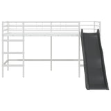 Kids'Loft Bed Frame with Slide White and Anthracite 42020786