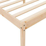 Bed Frame Natural Pine Solid Pine Wood Single Bed Frame 810579