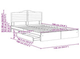 Storage Bed with Headboard Black 135 x 190 cm Engineered Wood 3413514