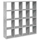Book Cabinet Concrete Grey 137.5x29x137.5 cm Engineered Wood 3310292