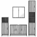 ZNTS 4 Piece Bathroom Furniture Set Grey Sonoma Engineered Wood 3301193