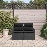 Garden Sofa with Cushion Black 120 x 62 x 69cm Poly Rattan 42006771